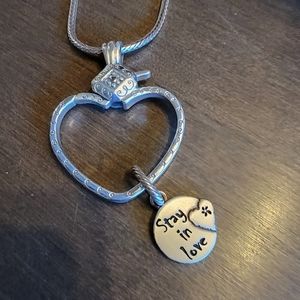 Brighton charm holder silver necklace nwt